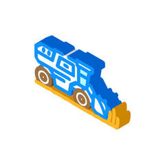Naklejka premium harvester harvesting field wheat isometric icon vector illustration