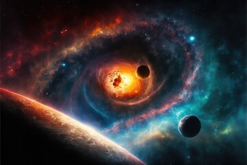 Obraz na płótnie Canvas scenery of infinity beauty of the universe space sky generative ai