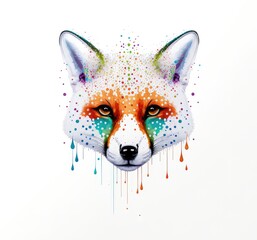 forest animals on your t-shirt with colorful face prints generative ai