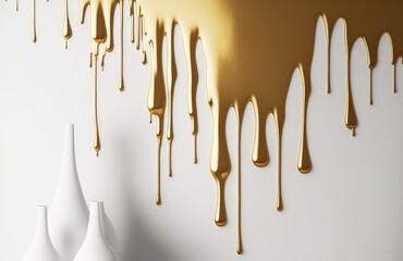 abstract golden droplet ink texture background for your design generative ai