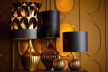 contemporary style bronze decoration lamps, generative AI
