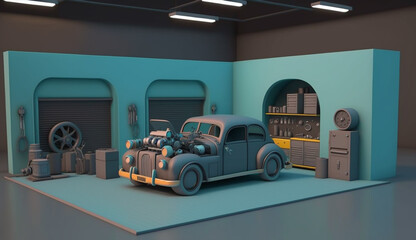 Garage Car Repair, Generative AI