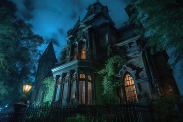 Fototapeta na wymiar Haunted mansion created with AI