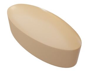 3d rendering of cream pill isolated.