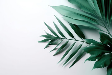 Background pattern with exotic leaves created with AI	