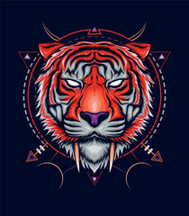 tiger logo design premium, tiger head, luxury logo template