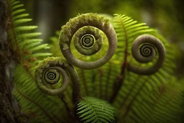 Poster abstract green spiral - AI Generative © DeivaCristina