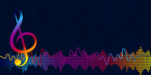 Colorful Music background with sound bar