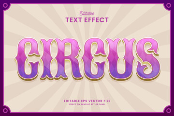 decorative circus editable text effect vector © OreNyee