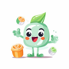 green candy character logo