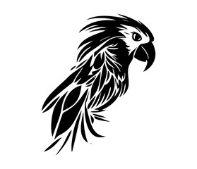 Parrot Face, Silhouettes Parrot Face SVG, black and white Parrot vector