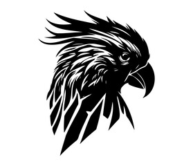 Parrot Face, Silhouettes Parrot Face SVG, black and white Parrot vector