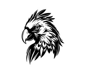 Parrot Face, Silhouettes Parrot Face SVG, black and white Parrot vector