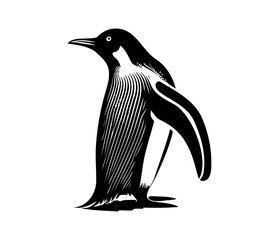 Penguin Face, Silhouettes Penguin Face SVG, black and white Penguin vector
