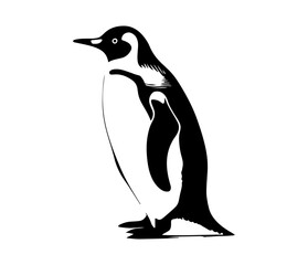 Penguin Face, Silhouettes Penguin Face SVG, black and white Penguin vector