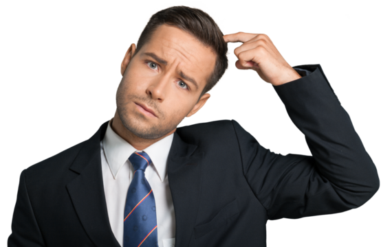 Portrait of an Uncertain Businessman