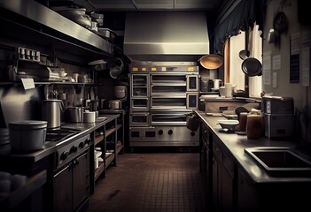 A professional kitchen. Generative AI
