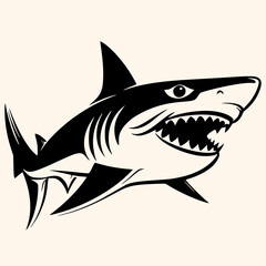 Shark vector for logo or icon, drawing Elegant minimalist style,abstract style Illustration
