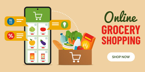 Online grocery shopping app with personalized recommendations