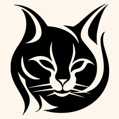 Cat vector for logo or icon, drawing Elegant minimalist style,abstract style Illustration