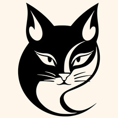 Cat vector for logo or icon, drawing Elegant minimalist style,abstract style Illustration