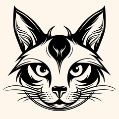 Cat vector for logo or icon, drawing Elegant minimalist style,abstract style Illustration