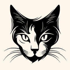 Cat vector for logo or icon, drawing Elegant minimalist style,abstract style Illustration