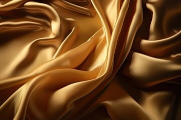 Luxurious gold silk texture background adds a touch of elegance perfect for fashion. Generative AI