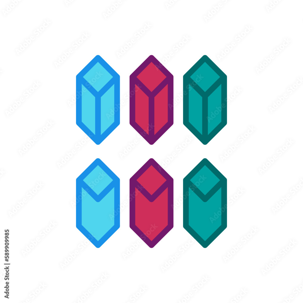 Wall mural Geometric Gems Crystal Video Game Graphic Asset