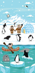Cartoon nature North pole Arctic background