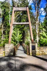 Bellevue Park Suspension Bridge Illustration