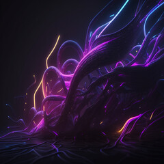 Abstract background with glowing neon lines for a visually stunning and modern aesthetic, Generative AI