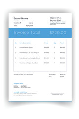 Fototapeta na wymiar clean and modern corporate business billing invoice design template