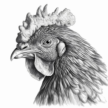 Illustration of chicken head in engraving  Stock Illustration  86067428  PIXTA