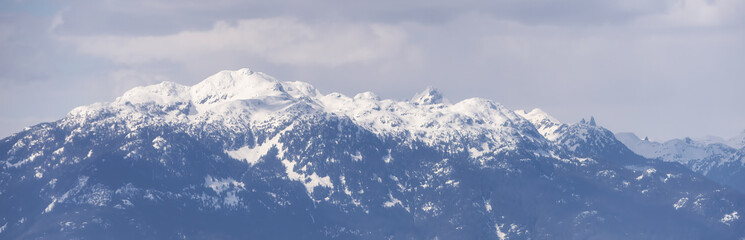 Fototapeta na wymiar Canadian Mountain Landscape Nature Background. Aerial View. Squamish, BC, Canada.