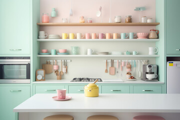 kitchen colorful pastel color Generative AI