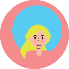 Obraz premium Niña rubia en círculo rosa