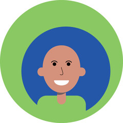 Hombre calvo en círculo verde