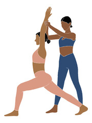 Abstract people yoga poses illustration 
