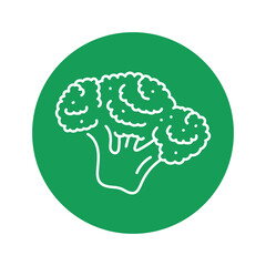 Broccoli color line icon. Healthy food.