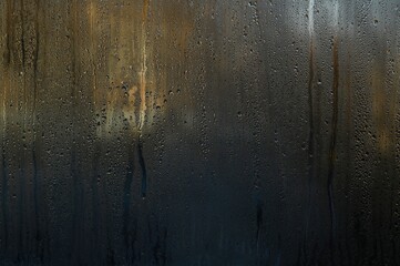 running water on the window pane. condensate to glass