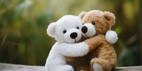 teddy bear sitting on a grass, friendship