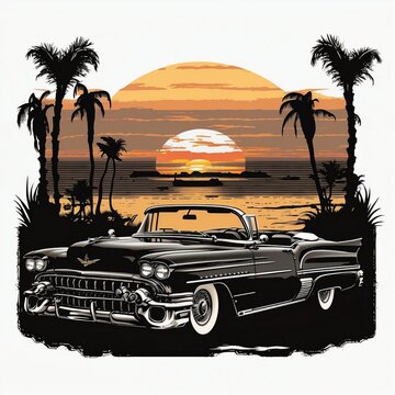 Cruising in Style with a Vintage Classic Cadillac Convertible Sedan DeVille Coupe Deville Eldorado ai