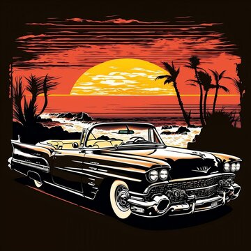 Cruising in Style with a Vintage Classic Cadillac Convertible Sedan DeVille Coupe Deville Eldorado ai
