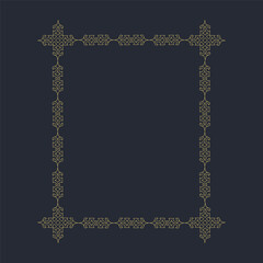 A gold frame on a dark background