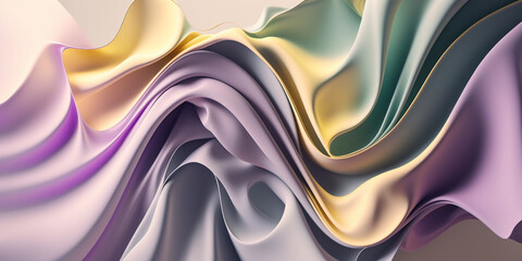 Abstract background with luxury cloth or liquid wave. Elegant wallpaper design created with ai generative technology.