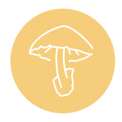 Straw mushroom color line icon. Cooking ingredient.