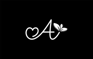 Nutrition logo and green healthy love leaf symbol with love font logo design. Heart sign leaf nature logo. Green eco letters logo