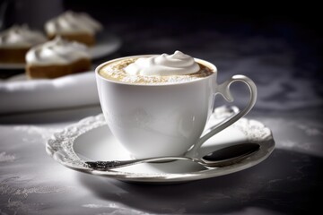 Fototapeta premium A Cup of Coffee with a Creamy Swirl