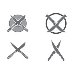 Knife logo icon template and symbol vector